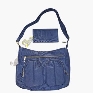 NWT Travelon RFID Blocking Purse And Wallet Blue Anti-theft Shoulder Bag